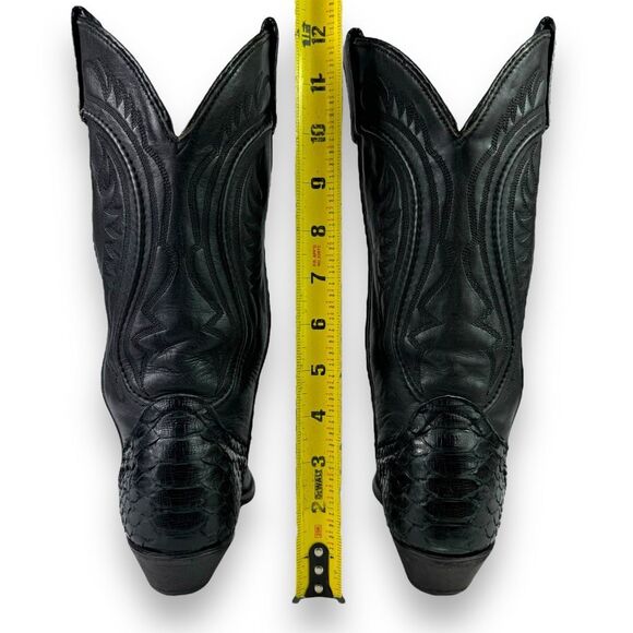 Code West Dan Post Vintage Western Cowgirl Boot Black Python Snakeskin Snake 6 M - Picture 6 of 12
